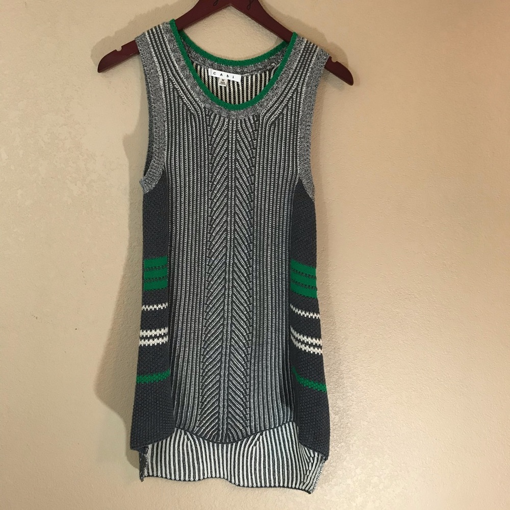 CAbi high low tunic dress sleeveless sweater dress